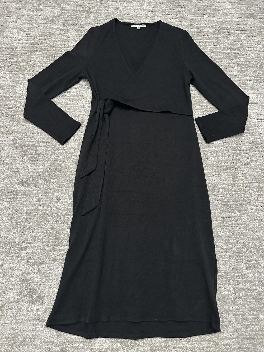 Kindred Bravely Sweater Dress Womens XL Black Wrap Long Sleeve Maternity Nursing